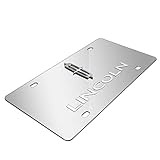 iPick Image Made for Lincoln 3D Metal Dual Logo Mirror Chrome Stainless Steel License Plate