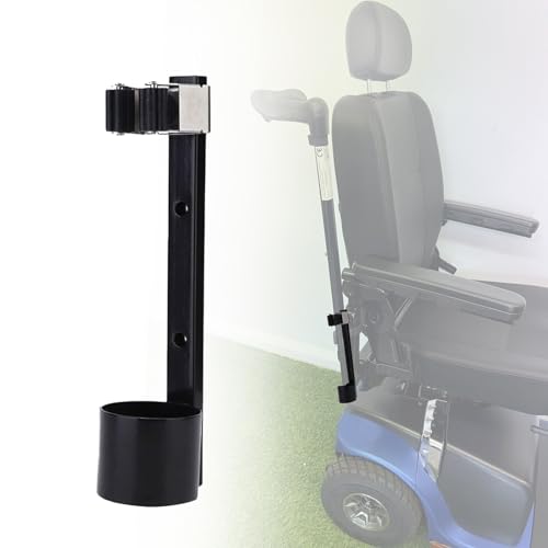 Metal Cane Holder for Mobility Scooters & Power Chairs - Walking Stick Stand Support for Wheelchairs, Walkers and Scooters Accessories