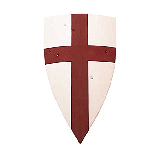 Thor Crusader Medieval Shield Full Size Armor Costume White/Red One Size Rustic Vintage Home Decor Gifts