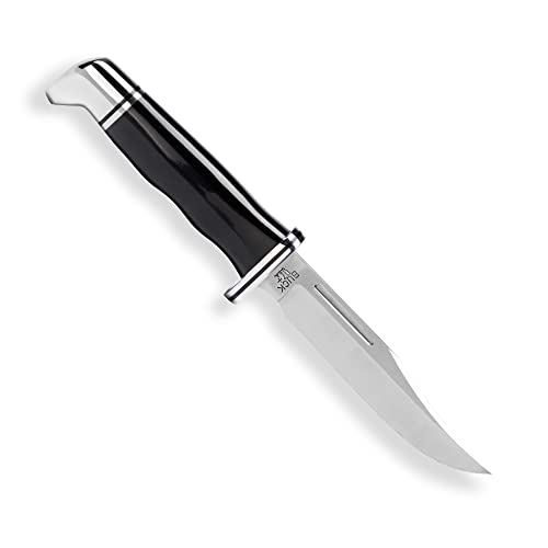 Buck Knives 117 Brahma Fixed Blade Hunting Knife, 4 1/2" 420HC Blade, Black Phenolic Handle with Leather Sheath