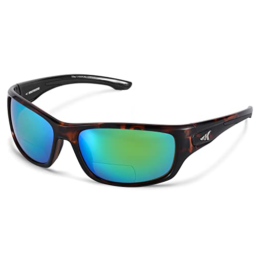 KastKing Ellijay Bifocal Polarized Sunglasses, Bi-Focal x1.5 x2.0 x2.5 Magnifications, Wrap Sport Reader Sunglasses