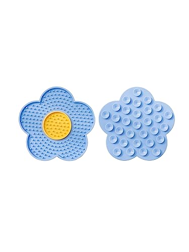 QWINEE Lick Mat for Dogs Cats Flower Shaped Pet Slow Feeder Dog Cat Puppy Bowl Lick Pad for Dog Fun Alternative to Slow Down Eat for Small Medium Large Dogs Blue one-Size