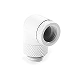 Barrow G1/4" Male to Female Extender Fitting, 90 Degree Dual Rotary, White, 4-pack