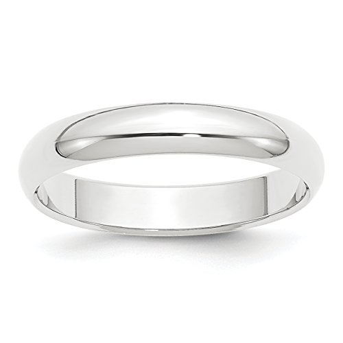 Jewelry Stores Network Solid Platinum 4 mm Comfort Fit Rounded Wedding Band Ring Size 6.5