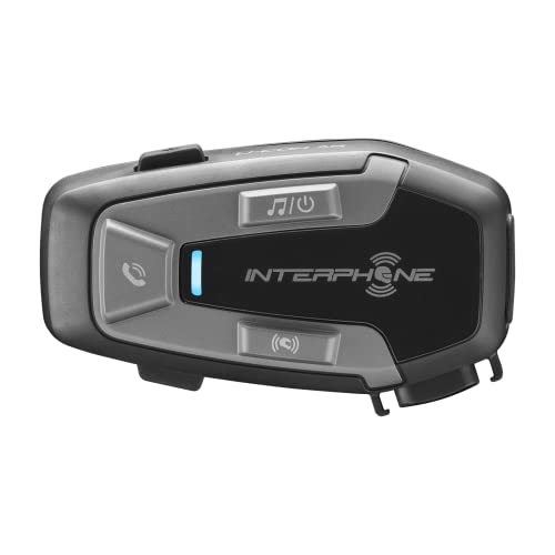 Interphone Cellularline, Intercom for Motorcycle with Bluetooth Communication, Model U-Com 6R, Up to 2 Riders, Distance 1 Km, Range 15 Hours, Compatible with OEM and GPS, Waterproof, Universal