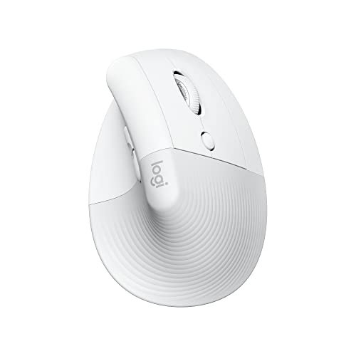 Logitech Lift for Mac Wireless Vertical Ergonomic Mouse, Bluetooth, Quiet Clicks, Silent Smartwheel, 4 Customizable Buttons, for macOS/iPadOS/MacBook Pro/Macbook Air/iMac/iPad - Off White