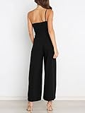 ANRABESS Women Summer Dressy Jumpsuits One Shoulder Sleeveless Casual Wide Leg Pants Romper Jumper 2025 Trendy Outfits Black X-Large