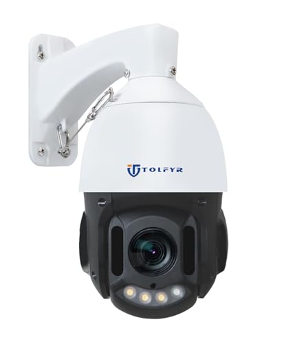 TOLFYR High Speed Deep (Max 220°/S) AI Spotlights PTZ Camera Outdoor,20X 5MP Auto Tracking Human/Vehicle IP POE+ Security Camera,Color/IR Night Vision,2-Way Talk,SD Card,Support UNV/Hikvision Protocol