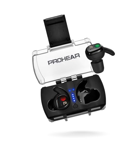 PROHEAR EP02 Shooting Ear Buds with Bluetooth & 4X Tactical Sound Control Hearing Boost, 27dB NRR Noise Reduction, 13H Runtime, Rechargeable Case – Ideal for Hunting, Range, Outdoor Shooting – Black