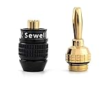 Deadbolt Banana Plugs 6-Pairs by Sewell, Gold Plated Speaker Plugs, Quick Connect, SW-29863-6