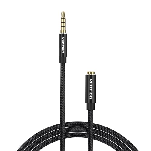 VENTION Headphone Extension Cable, 3m 3.5mm AUX Extension Cable, Male to Female Audio Lead, Nylon Braided Stereo Earphone Cord, Audio Jack Extension Compatible with Laptop, PC, MP3 Player, Speaker
