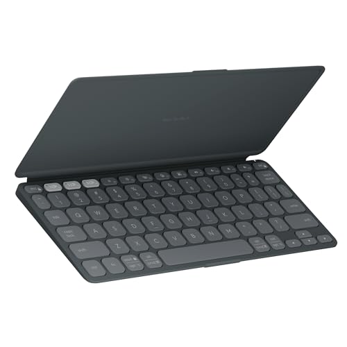 Logitech Keys-to-GO 2 Portable Bluetooth Tablet Keyboard with Built-in Cover, Slim & Compact Wireless Keyboard for Windows, Android, Linux, iPad, iPhone, Mac, Apple TV - Graphite