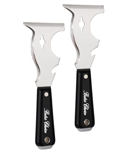 Bates- Paint Scraper, 10 in 1, 2 pcs, Metal Hammer End, Paint Scrapers for Wood, Putty Knife, Metal Scraper, Spackle Knife