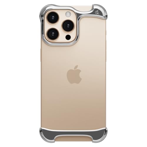 Arc Pulse Compatible with iPhone 16 Pro Phone Case (2024), Minimalist Protective Shock Absorption Aerospace Grade Aluminum Shells + Elastomer Inlays Easy Fit 6.3 inch (Aluminum Polished Silver)