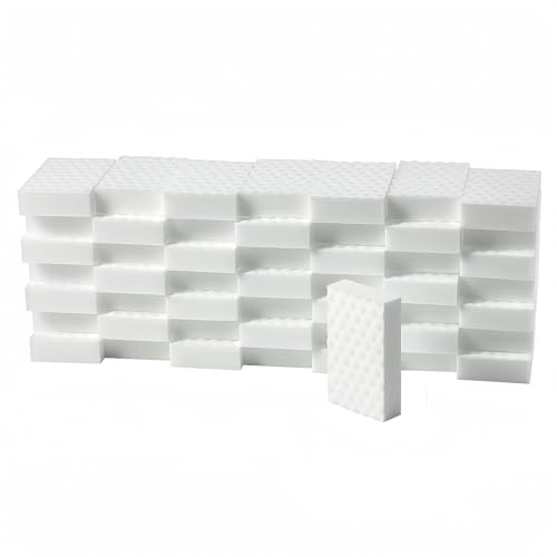 Magic Sponges Eraser,50PCS 2X Density Melamine Sponge Foam Cleaner for Bathtub, Floor, Baseboard, Bathroom, Wall,Kitchen,Furniture (50PCS (2X Density)