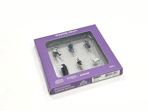 RWB 1" 6 Piece Diecast Figure Set RAUH-Welt Begriff for 1/64 Scale Models by Tarmac Works & American Diorama T64F-009-BK