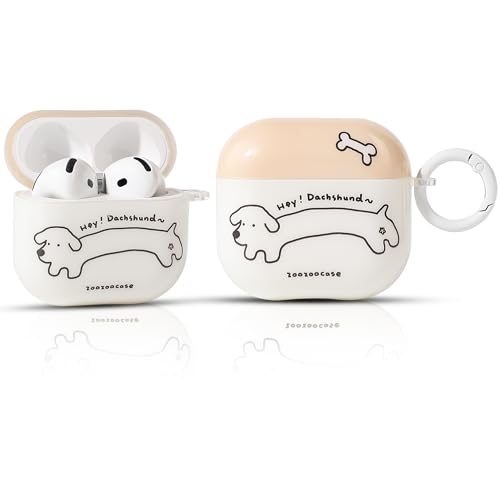 LEWOTE Compatible with Apple Airpods 4 Case Protective Funny Cute Cartoon Slim Cover with Keychain (Long Dog)
