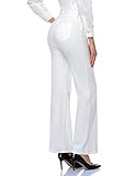 Tapata Women's 28''/30''/32''/34'' Stretchy Bootcut Dress Pants with Pockets Tall, Petite, Regular for Office Work Business 34", White, XL