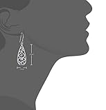 925 Sterling Silver Earrings, BoRuo Filigree Teardrop Earrings