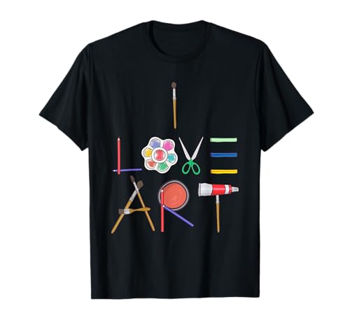 I Love Art Cute Fun Painting Drawing Sketch Artist Painter T-Shirt