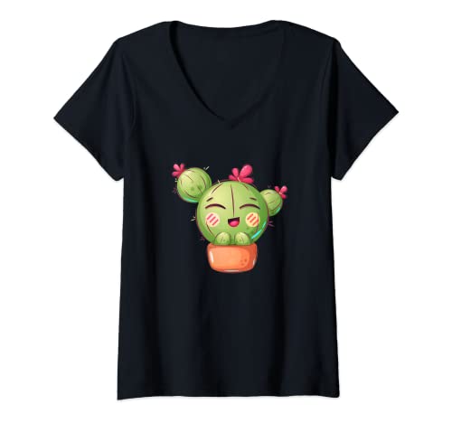 Womens Funny Cactus Cute Palm Angels V-Neck T-Shirt