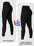 Sunzel Sunzfly Invisible Butt Scrunch Workout Leggings for Women, Butt Lifting High Waisted Gym Yoga Pants with Tummy Control 25" Black Small