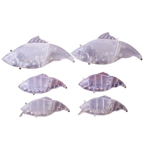 Unpainted Fishing Lures Blanks 3 Models Jointed Swimbait Hot Hard Artificial Baits Wobblers Lipless Crankbait(6PCS)