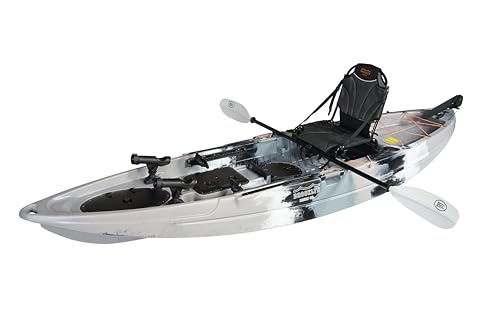 Brooklyn 11.5 Pro Single Kayak 11-Foot, 8 inch 2 or 3 Person Sit On Top Fishing Kayak (Grey Camo)