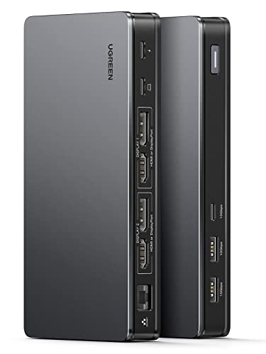 UGREEN Revodok Pro 209 USB C Docking Station, DisplayLink 9-in-1 Dual 4K@60hz Monitor Dock for MacBook & Windows with 2 DP & 2 HDMI, 10 Gbps USB C & USB-A Data Ports, 100W PD, Gigabit Ethernet