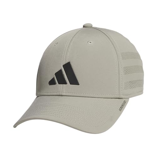 adidas Gameday Stretch, Fitted Baseball Men, Flexible Athletic Sports Cap, Silver Pebble Grey/Black/4.0, Large-X-Large