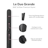 L'ANGE HAIR Le Duo Grande 360° Airflow Styler | 2-in-1 Curling Wand & Titanium Flat Iron Professional Hair Straightener and Curler with Cooling Air Vents to Lock in Style | Adjustable Temp (Black)