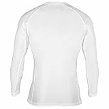 FUJI Baseline Ranked Long Sleeve Jiu Jitsu Rashguard, BJJ Rashguard for Men and Women, Size, Medium, White