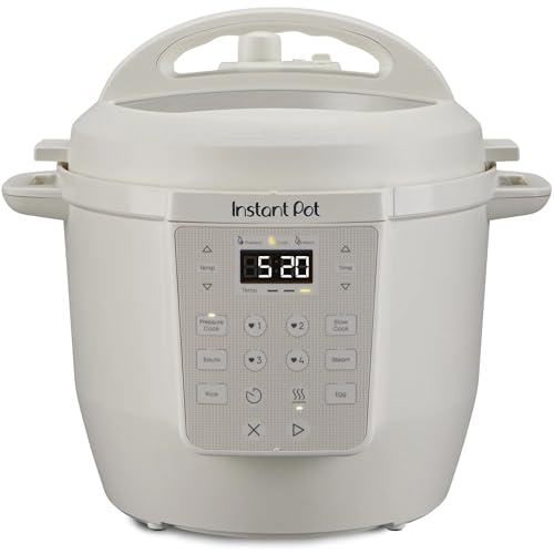 Instant-Pot RIO Chef Series 6 Qt Pressure Cooker, 7-in-1 Programmable Multi-Cooker, Non-Stick Ceramic Inner Pot, Dishwasher-Safe, Quick Steam Release, Safety Lock, Meal Prep (Sea Salt White)