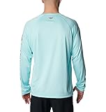 Columbia Men's Terminal Tackle Long Sleeve Fishing Shirt, Gulf Stream/Black Logo, Large