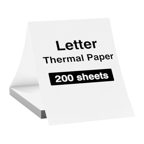 Thermal Printer Paper 200 Sheets, 8.5x11 US Letter Folding Thermal Paper for MT610 & MT888 Printer,Compatible with iDPRT/HPRT/PRT Portable Printer and Other Thermal Document Printers