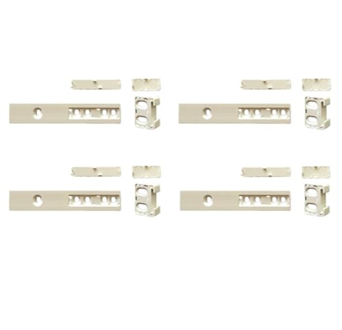 Full Extension Ball Bearing Drawer Glide 2/4 Groups Refrigerator Drawer Slide Rail for Integrated Fridge Door Plastic Mounting Bracket Fixing Hidden Slide Shelf Rail Kit