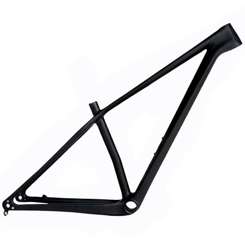 HWEVDHJ Carbon Fiber Bike Frame 27.5er 29er Mountain Bike Frame XC Hardtail Frame 15''/17''/19'' Disc Brake Thru Axle Frame Internal Routing(Matte Black,29 * 19'')