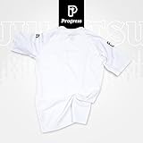 Progress Jiu Jitsu Academy Short Sleeve Sleeve Rashguard | Comfortable and Durable BJJ Rash Guard | Flexible Rash Guard for Grappling | Moisture-Wicking Compression Tops for Men and Women | White - L