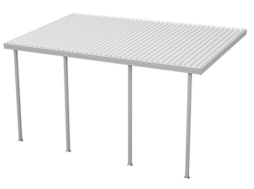 Four Seasons Outdoor Living Solutions TWV Series 20X10ft High-Grade Aluminum Attached Patio Cover Awning, 4 Posts, 20 Lb. Snow Load, White