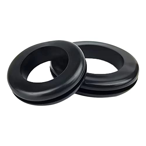 4 Pack 2" Rubber Grommets & Rubber ID Plugs with Eyelet Ring for Drill - Cable & Firewall Holes
