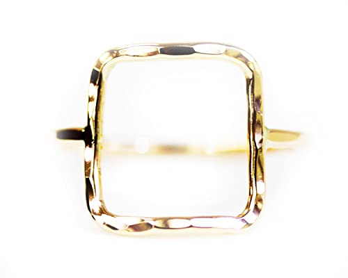 Open Square Gold Simple Ring/Simple Ring/Delicate Ring/Simple Jewelry/Open Wire Ring/Square Ring/Minimalist Jewelry/Minimalism