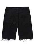 Floerns Men's Casual Stretchy Ripped Shorts Frayed Raw Hem Denim Jean Shorts Black M