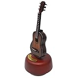 KingPoint Rotating Guitar Music Box Clockwork Wood Music Box Musical Instrument Model Music Theme Artware with Delicate Gift Box