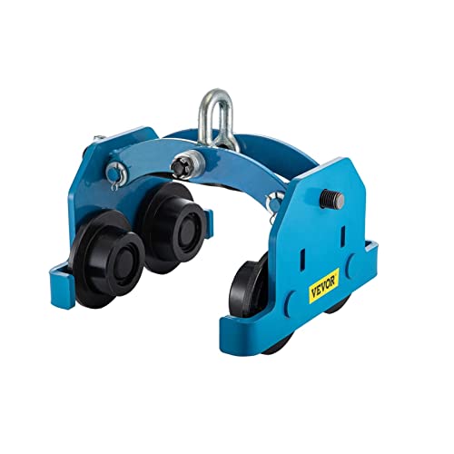 HUIWOSEN 1100 LBS Plain Trolley Push Beam Monorail Trolley Adjustable Lifting Chain Hoist Winch Crane Lift Sling for Goods