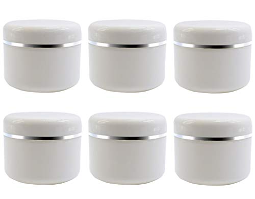 6Pcs 250Ml/8 oz White Empty Plastic Cosmetic Containers With Round Lid For Face Cream DIY Body Scrub Mask Lotion Storage Jar Pot Case