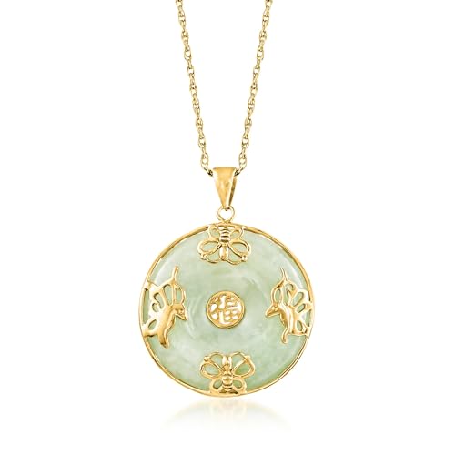Ross-Simons Good Fortune Butterfly Pendant Necklace in 18kt Gold Over Sterling