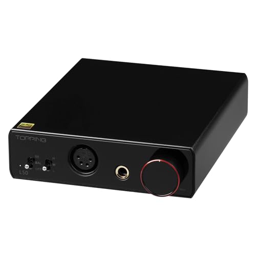 TOPPING L50 NFCA Balanced Headphone Amplifier – 145dB Dynamic Range, 0.00006% THD+N, RCA/TRS Input Pass Through, for IEMs & High-Impedance Headphones (Black)