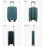 ELDA Collapsible Suitcase Checked Fully Foldable Luggage Hardshell Carry-On Rolling Suitcases with Silent Spinner Wheels,Combination Lock Travel for Men Women (20-Inch)