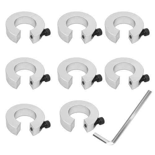 Euogeudel 8PCS SBR20 20mm Linear Rail Stop Collars Aluminum Alloy Shaft Limit Fixing Rings CNC Parts Tool Linear Rail Shaft Stop Collars