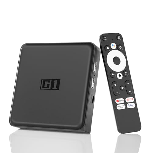 Kinhank Android 14.0 TV Box, G1 Smart TV Box, Compatible with Netflix Google Certified, Streaming Media Player, Ultra 4K HDR 10+, WiFi 6, BT 5.0, Dolby Digital Plus & Dolby Vision, Voice Control